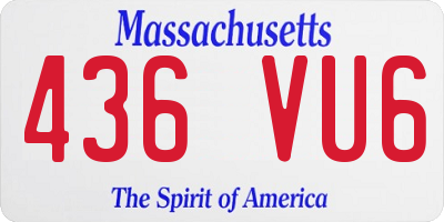 MA license plate 436VU6