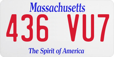 MA license plate 436VU7