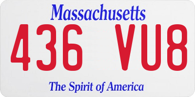MA license plate 436VU8
