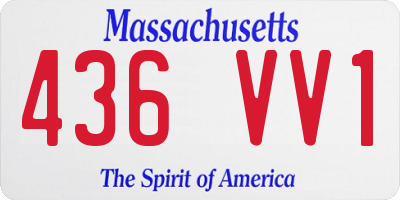 MA license plate 436VV1