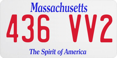 MA license plate 436VV2