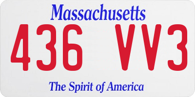 MA license plate 436VV3