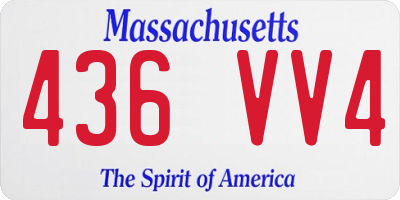 MA license plate 436VV4
