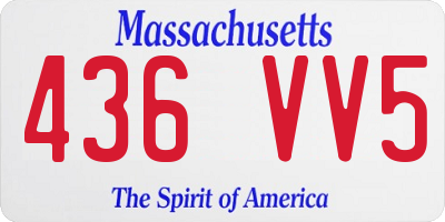MA license plate 436VV5