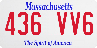 MA license plate 436VV6