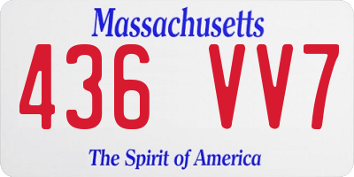 MA license plate 436VV7