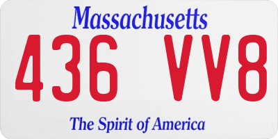 MA license plate 436VV8