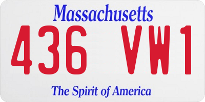 MA license plate 436VW1