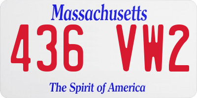 MA license plate 436VW2