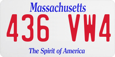 MA license plate 436VW4