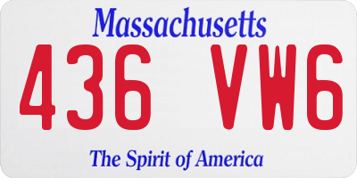 MA license plate 436VW6