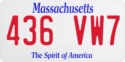 MA license plate 436VW7