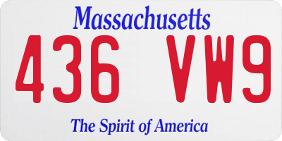 MA license plate 436VW9