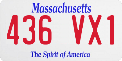 MA license plate 436VX1