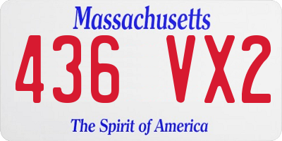 MA license plate 436VX2