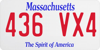 MA license plate 436VX4