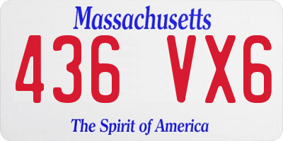 MA license plate 436VX6