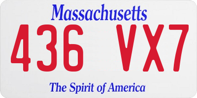 MA license plate 436VX7