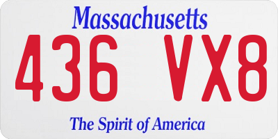 MA license plate 436VX8
