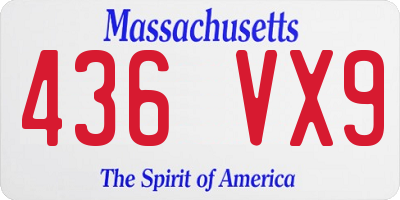 MA license plate 436VX9