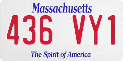 MA license plate 436VY1