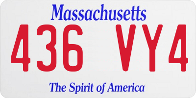 MA license plate 436VY4