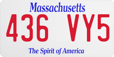 MA license plate 436VY5