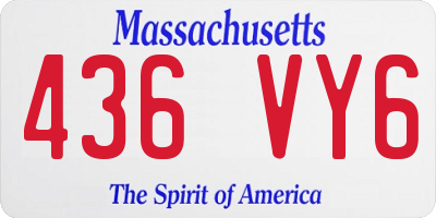 MA license plate 436VY6
