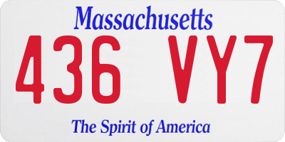 MA license plate 436VY7