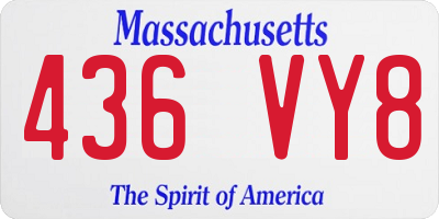 MA license plate 436VY8