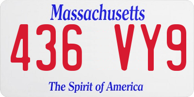 MA license plate 436VY9