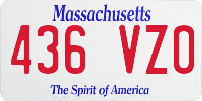 MA license plate 436VZ0