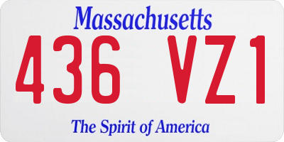 MA license plate 436VZ1