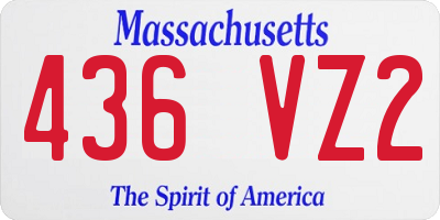 MA license plate 436VZ2