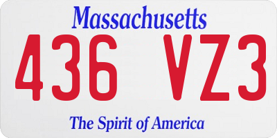 MA license plate 436VZ3
