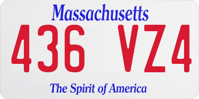 MA license plate 436VZ4
