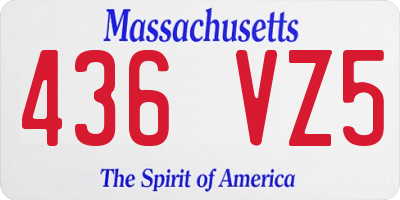 MA license plate 436VZ5