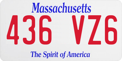 MA license plate 436VZ6