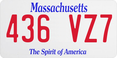 MA license plate 436VZ7