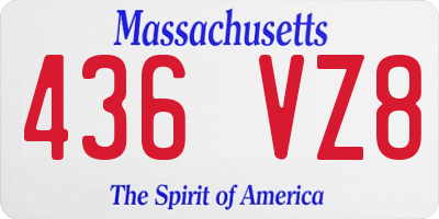 MA license plate 436VZ8