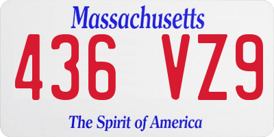 MA license plate 436VZ9
