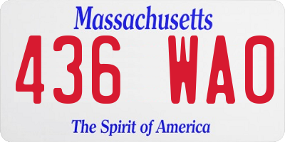 MA license plate 436WA0