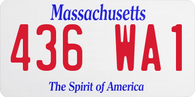 MA license plate 436WA1