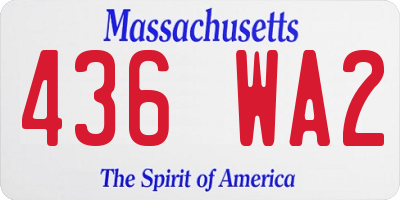 MA license plate 436WA2