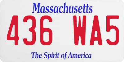 MA license plate 436WA5