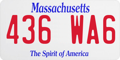 MA license plate 436WA6