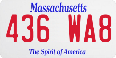MA license plate 436WA8