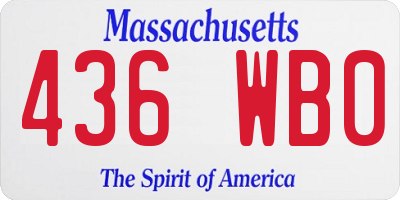 MA license plate 436WB0