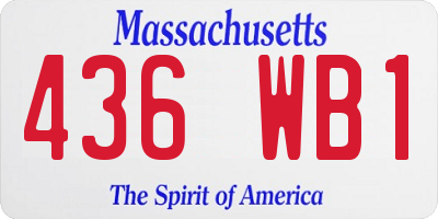 MA license plate 436WB1