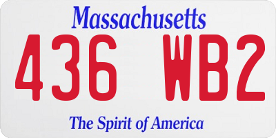 MA license plate 436WB2